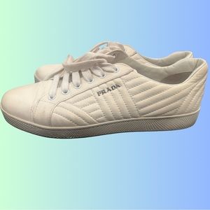 Prada Women's Stitched Leather Sneakers